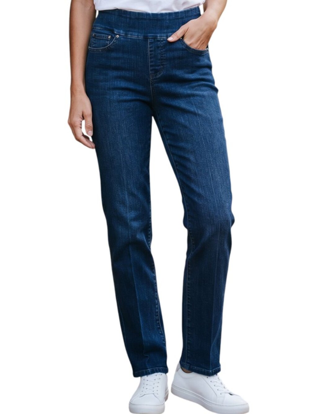 JAG Blue Pull On Straight Leg Jeans - Size 6